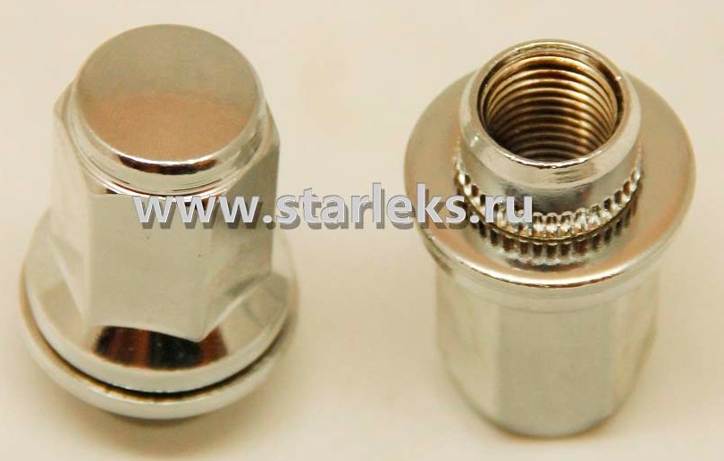 Гайка колёсная М12x1.25x47 хром пресс-шайба, ключ 21