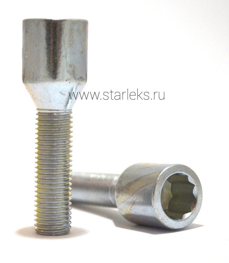 Болт колёсный М12x1.5x40 цинк конус, ключ внутренний 10-гранник CSTL17
