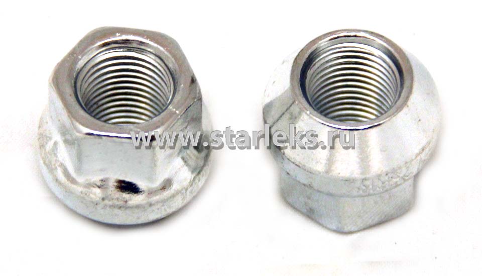 Гайка колёсная М12x1.5x21 цинк конус, ключ 17