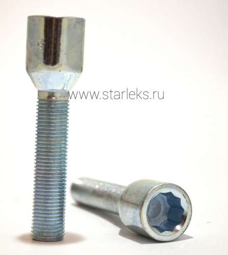 Болт колёсный М12x1.5x50 цинк конус, ключ внутренний 10-гранник CSTL17